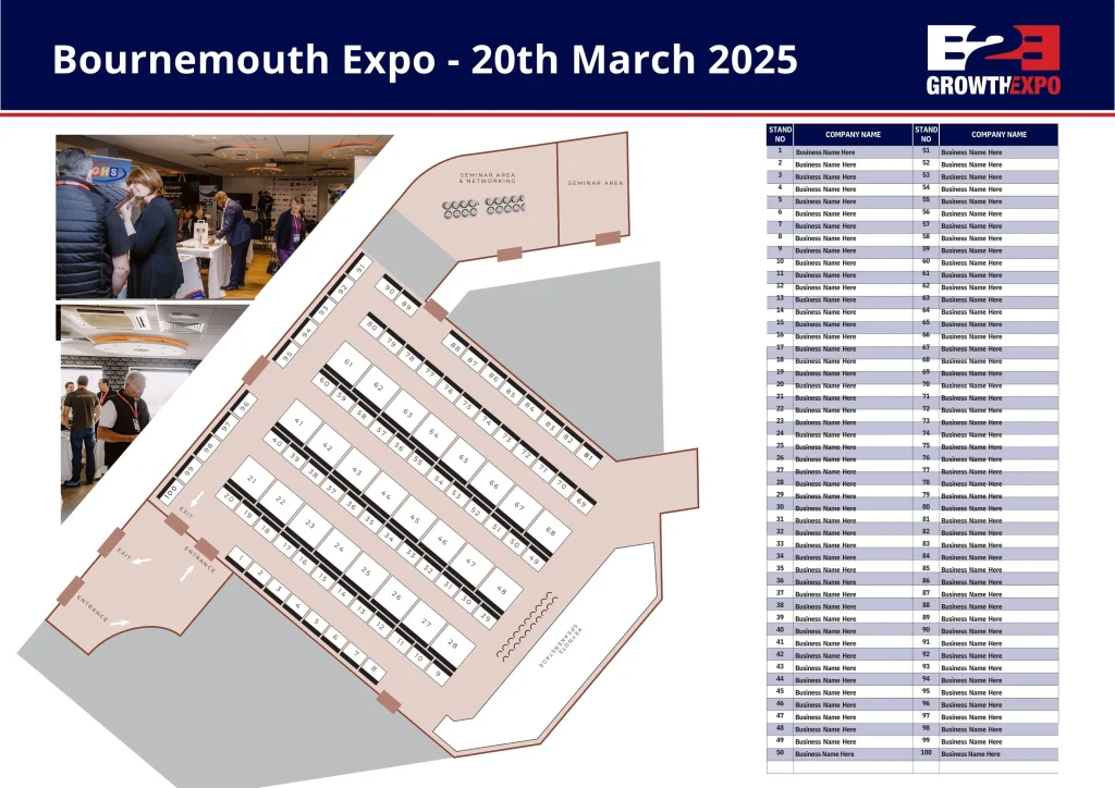 Bournemouth A1 Floor Plan B2B Bournemouth Business Expo floor Plan
